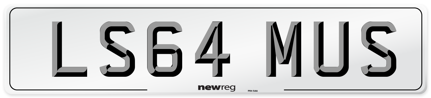 LS64 MUS Number Plate from New Reg